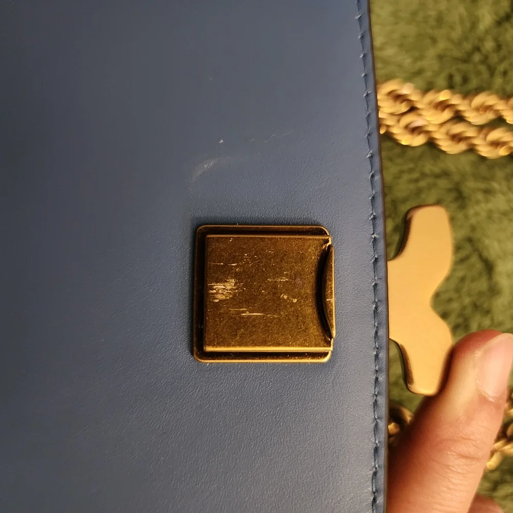 Tory Burch Eleanor Sea Frost Brocade shoulder bag crossbody blue
